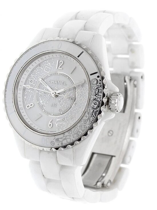 CHANEL J12 white ceramic H6477 12P diamond 20YEARS Quartz Ladies Watch_946944 main image 6